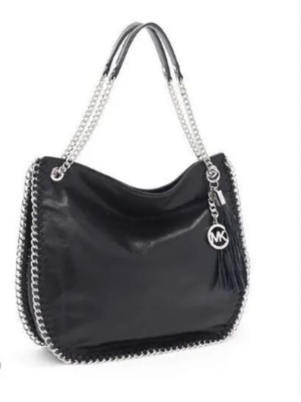 *NWT Michael Kors Whipped Chelsea Black Pebbled Leather Chain Shoulder Bag